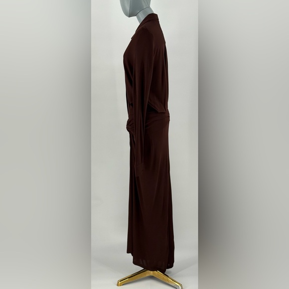 🆕 RAT & BOA 🧿 NWOT Rucci Long Sleeve Ruched Shirt Dress, Brown - Sz L - Picture 10 of 17